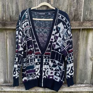 Expressions Black and White Patterned Cardigan